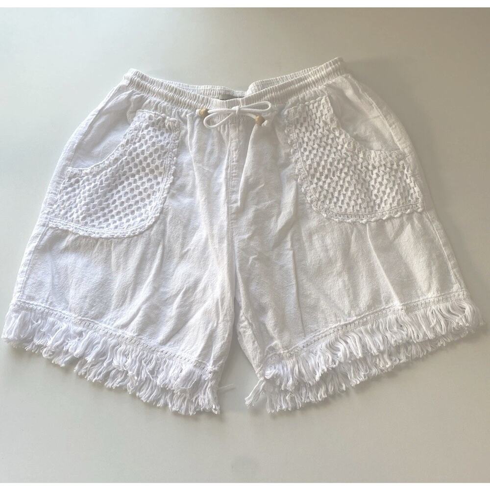 Cotton Natural The Brand Cancun Shorts White Size S Beach Casual Vacation